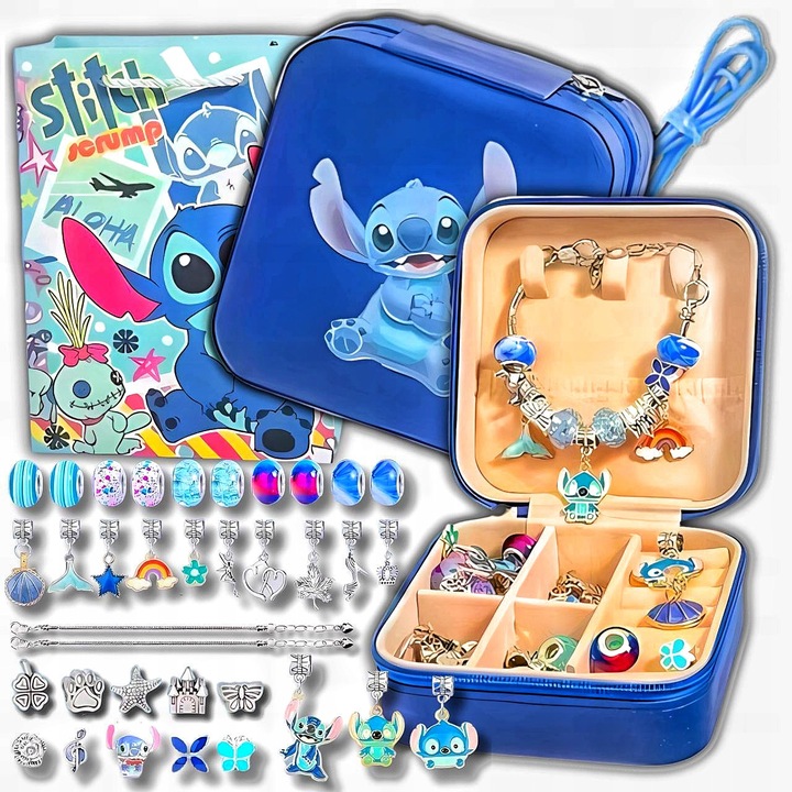 Set de margele pentru brățări, inny, 23 pandantive, 10 margele colorate, multicolor, 15 cm, pentru fete