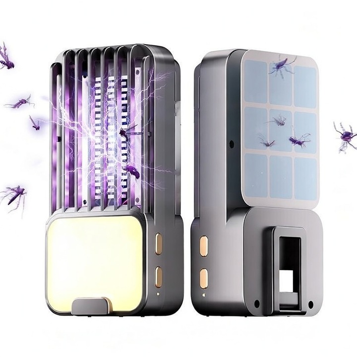 Електрическа лампа против комари USB Plug-in 2в1: UV шок + лепило, OLOEY, нощна лампа 3 нива, 5 лепкави плочи – за дома, кухня, офис