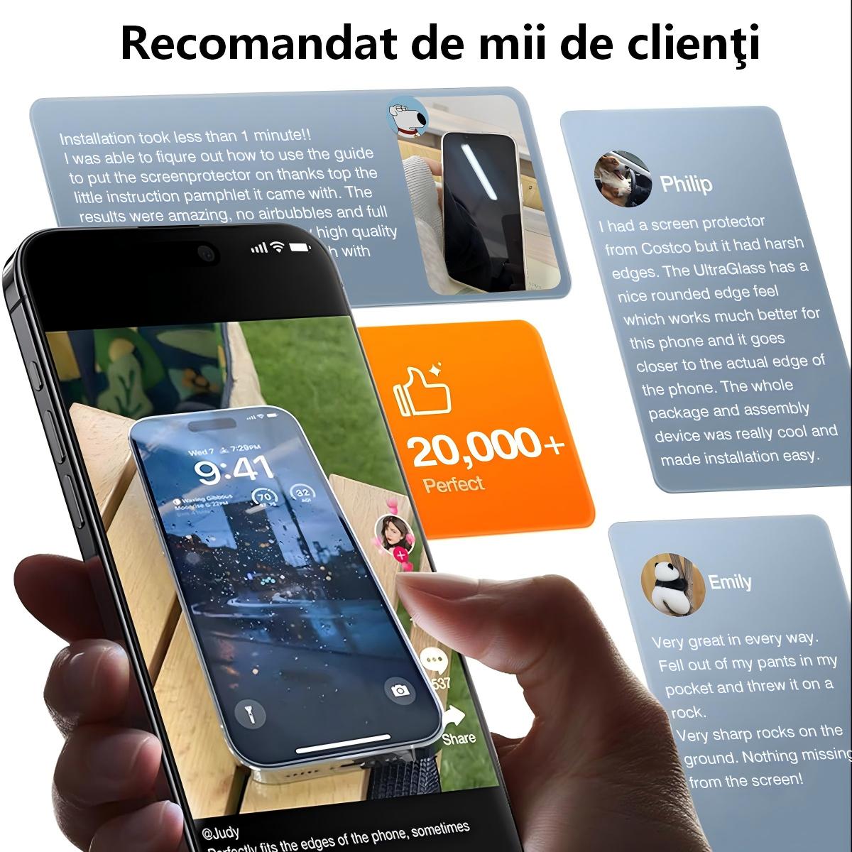 Set 2 Folie Sticla pentru Samsung Galaxy S24 Ultra Oein® – Sticla Securizata 9H+, Claritate Super HD, Kit Instalare Automata Anti-Praf Rapid, Tratament Oleofob Electronic, Anti-Amprenta, Sensibilitate Touch Avansata