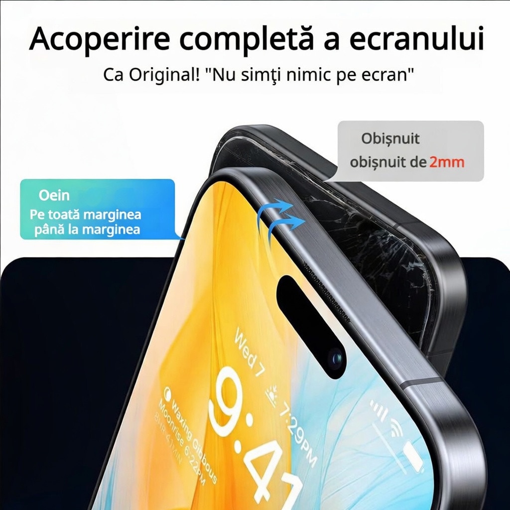 Set 2 Folie Sticla pentru OPPO A5 Pro – Sticla Securizata 9H+, Claritate Super HD, Tratament Oleofob Electronic, Anti-Amprenta, Sensibilitate Touch Avansata, Acoperire Completa Compatibila cu Husa