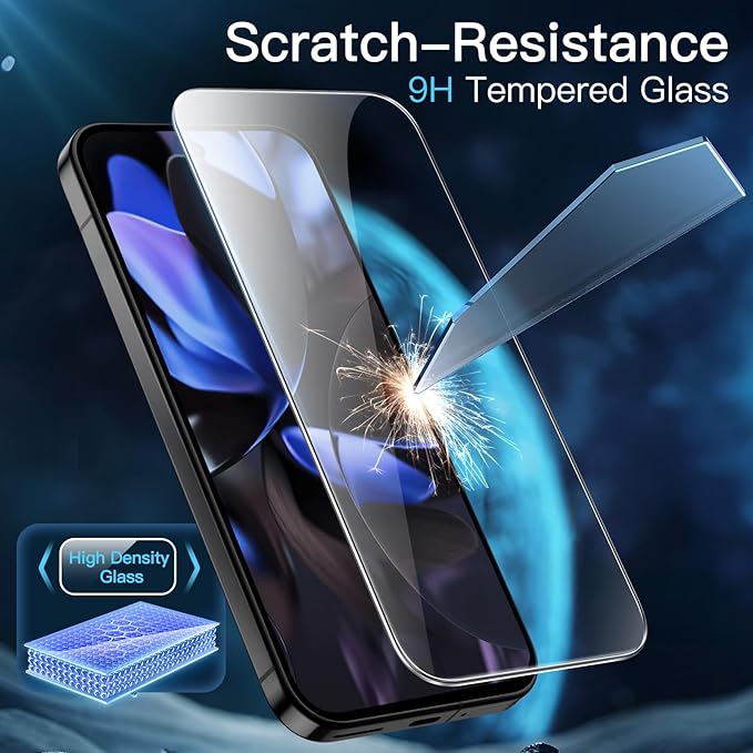 Folie protectie telefon compatibila cu Google Pixel 9, set 2 bucati, sticla temperata, transparenta, usor de instalat