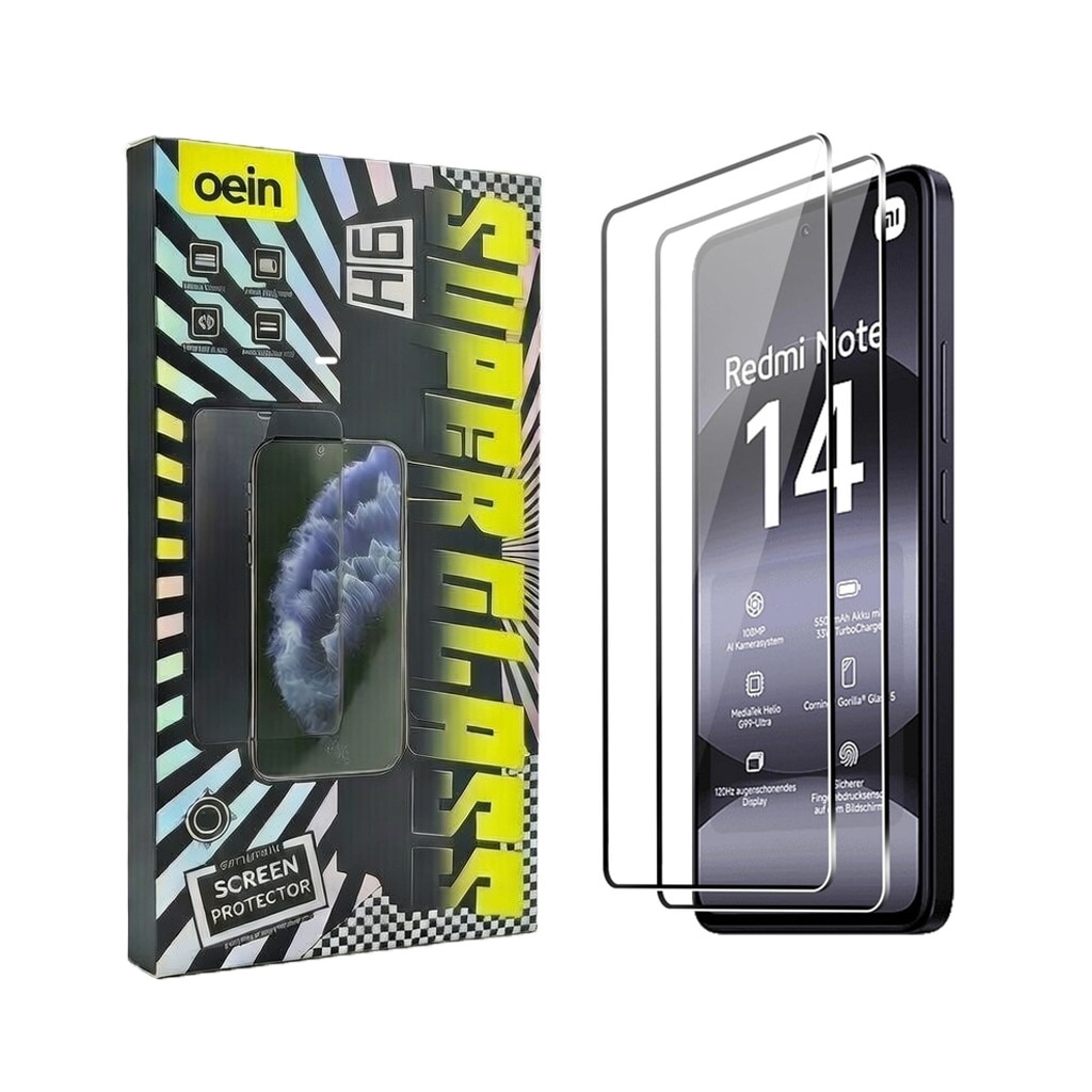 Set 2 Folie Sticla pentru Redmi Note 14 – Sticla Securizata 9H+, Claritate Super HD, Tratament Oleofob Electronic, Anti-Amprenta, Sensibilitate Touch Avansata, Acoperire Completa Compatibila cu Husa