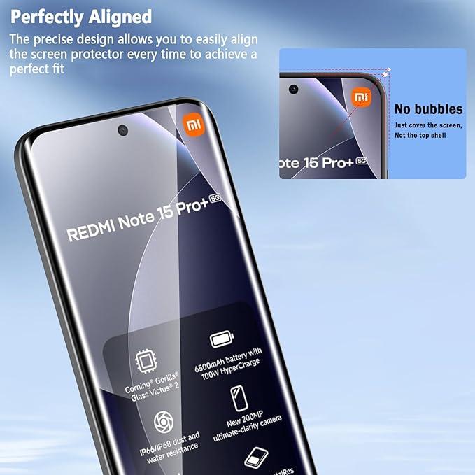 Set 2 Folie Sticla pentru Xiaomi Redmi Note 15 Pro+, Sticla Securizata 9H+, Claritate Super HD, Tratament Oleofob Electronic, Anti-Amprenta, Sensibilitate Touch Avansata, Acoperire Completa Compatibila cu Husa