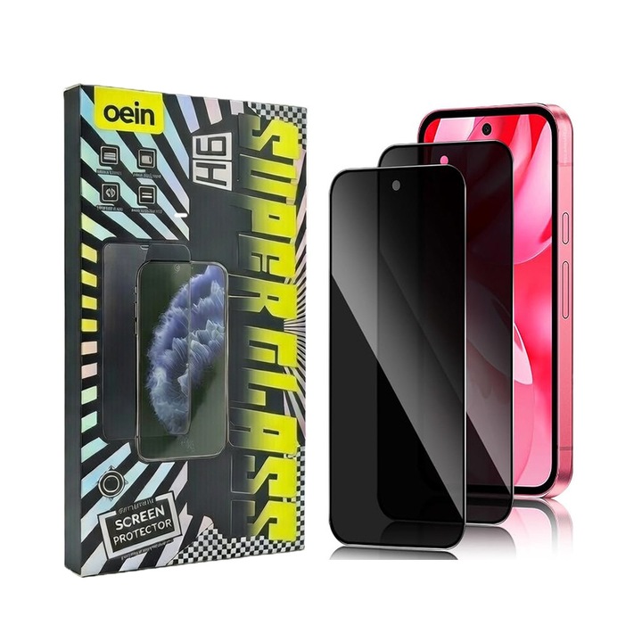 Set 2 Folie Sticla Privacy pentru Google Pixel 9a – Sticla Securizata 9H+ Anti-Spy 28 Grade, Claritate HD, Tratament Oleofob Electronic, Anti-Amprenta, Sensibilitate Touch Avansata, Acoperire Completa Compatibila cu Husa cu Margini Negre
