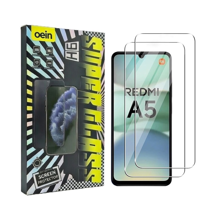 Set 2 Folie Sticla pentru Xiaomi Redmi A5 – Sticla Securizata 9H+, Claritate Super HD, Tratament Oleofob Electronic, Anti-Amprenta, Sensibilitate Touch Avansata, Acoperire Completa Compatibila cu Husa