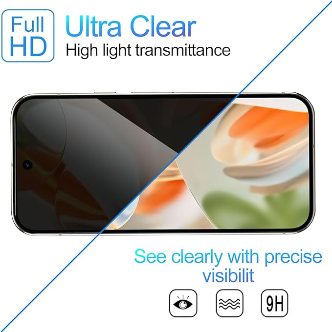 Set 2 Folie Sticla Privacy pentru Google Pixel 9 Oein® – Sticla Securizata 9H+, Anti-Spy 28 Grade, Claritate HD, Tratament Oleofob Electronic, Anti-Amprenta, Sensibilitate Touch Avansata