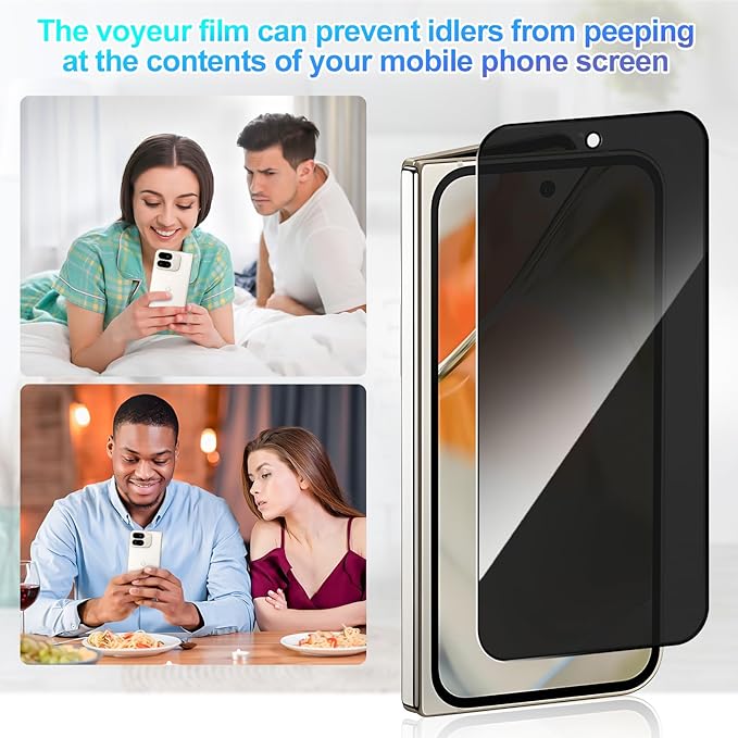 Set 2 Folie Sticla Privacy pentru GooglePixel 9 Pro Oein® – Sticla Securizata 9H+, Anti-Spy 28 Grade, Claritate HD, Tratament Oleofob Electronic, Anti-Amprenta, Sensibilitate Touch Avansata