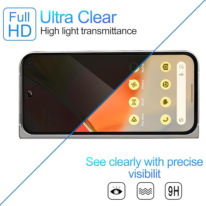 Set 2 Folie Sticla Privacy pentru GooglePixel 9 Pro Oein® – Sticla Securizata 9H+, Anti-Spy 28 Grade, Claritate HD, Tratament Oleofob Electronic, Anti-Amprenta, Sensibilitate Touch Avansata