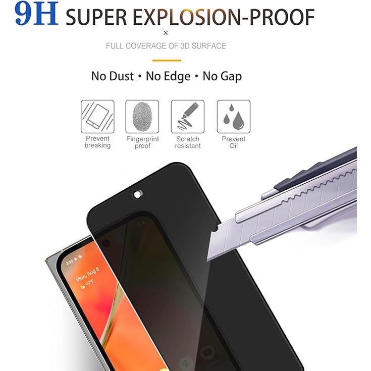 Set 2 Folie Sticla Privacy pentru GooglePixel 9 Pro Oein® – Sticla Securizata 9H+, Anti-Spy 28 Grade, Claritate HD, Tratament Oleofob Electronic, Anti-Amprenta, Sensibilitate Touch Avansata