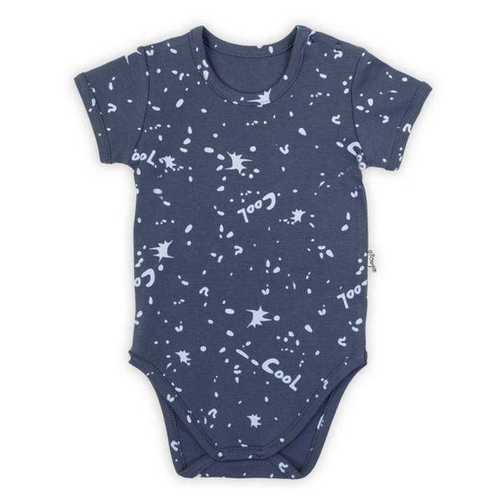 Rövid ujjú body NICOL, tengerészkék pöttyös, pamut, Kék