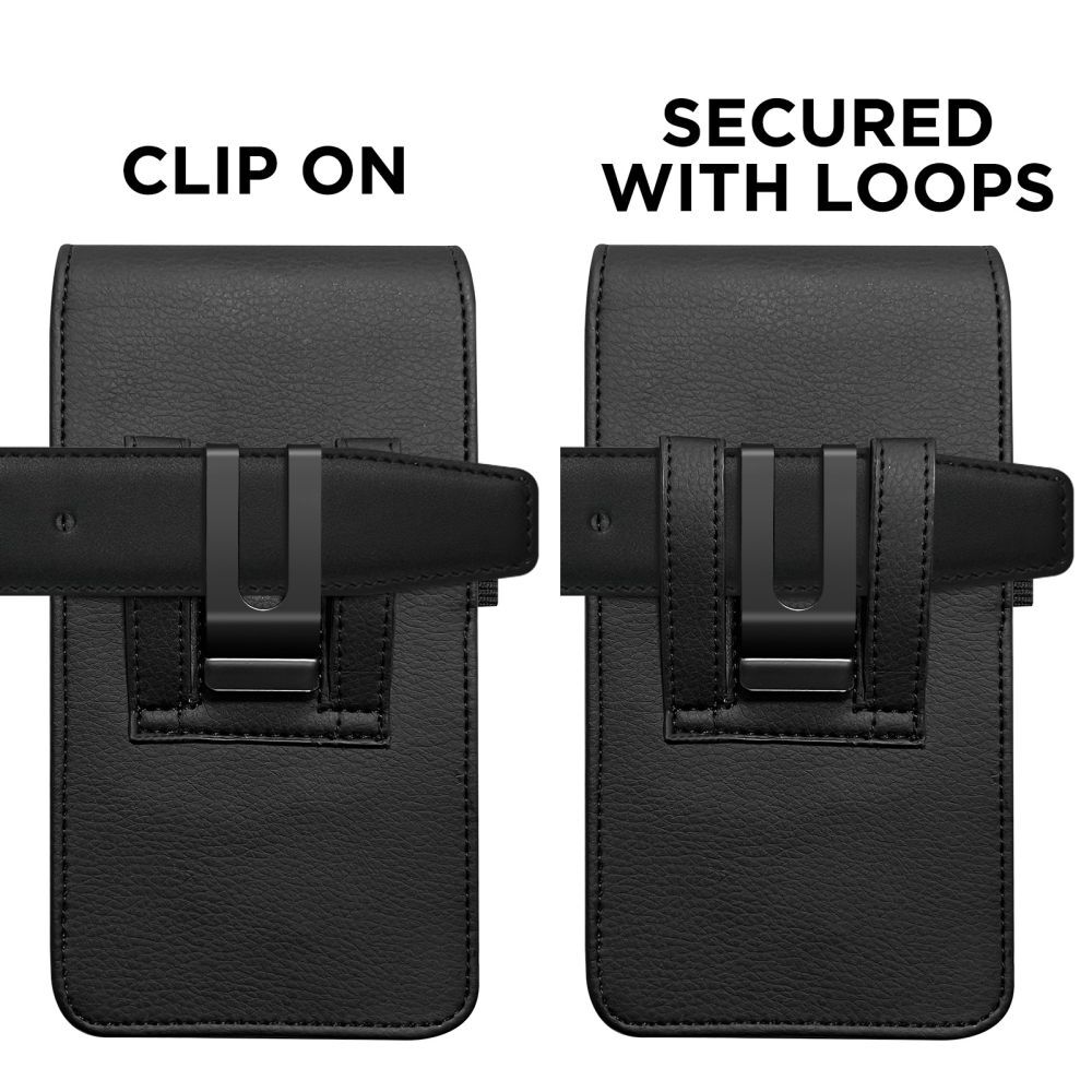 Husă telefon TECH-PROTECT SM75 - universală neagră cu prindere pe curea pentru telefoane de 5,8 - 6,8 inch