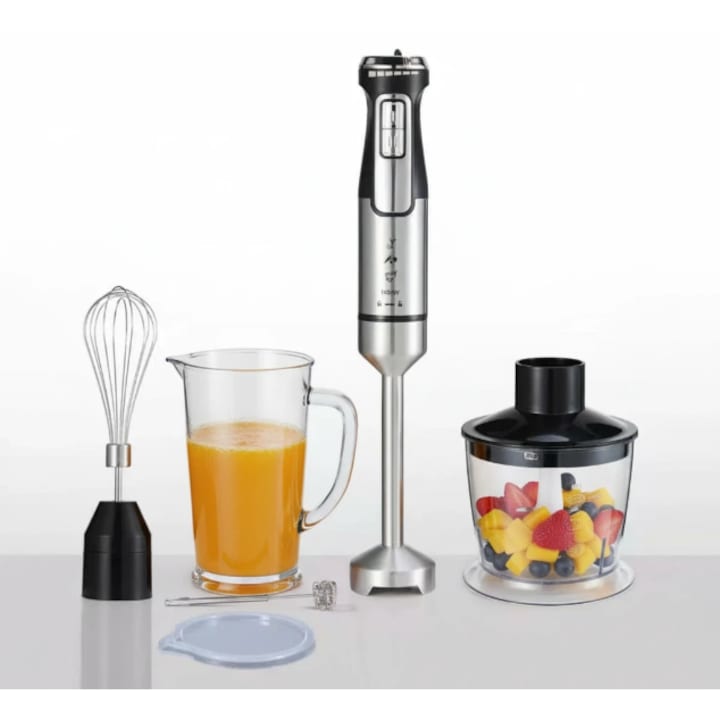 Mixer vertical Excitat 5-in-1, 1600 W, 7 trepte de viteza, set inclus, inox