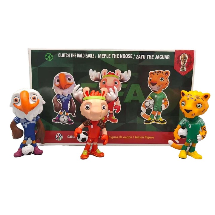 Фигурка талисман Мондиал 2026, 10 см, лимитирана серия, многоцветна, комплект от 3 броя