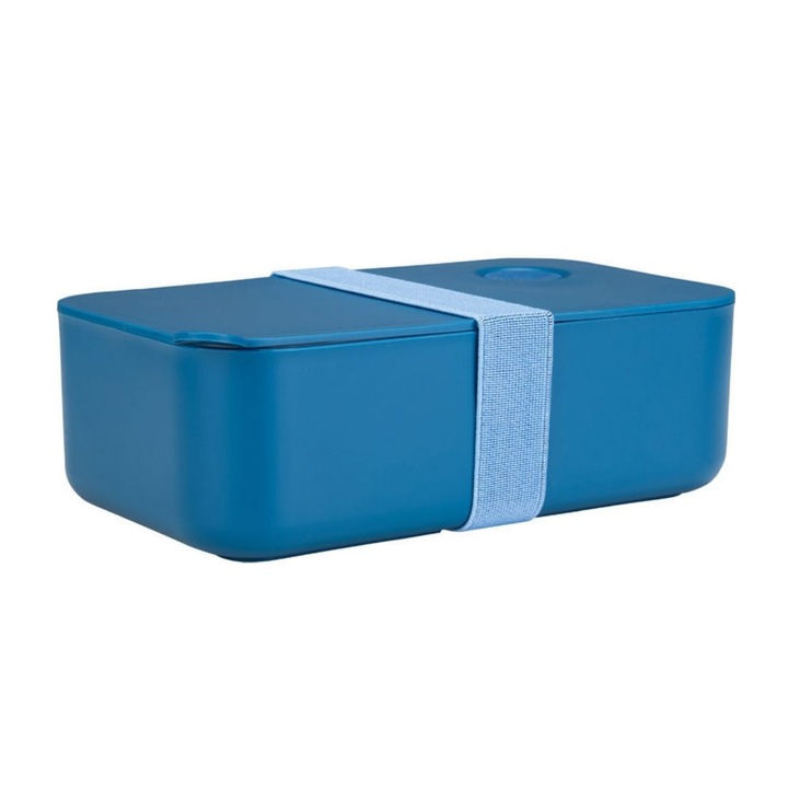 Caserola alimentară ESTIA, 1000 ml, albastru indigo, compartiment detașabil, bandă elastică