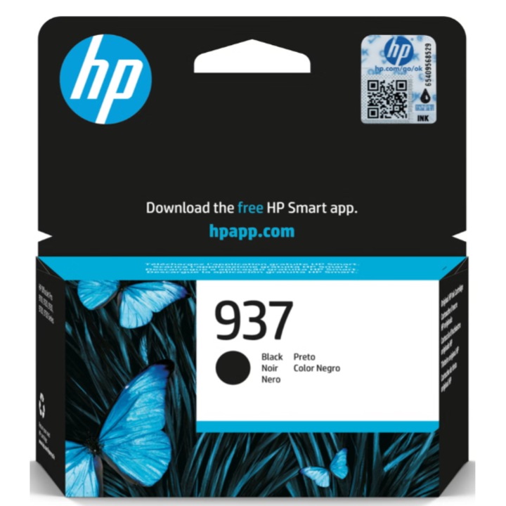 Cartus cerneala HP 937 Black Original Ink Cartridge; pt. OJ Pro 8122e/8132e; cap. 1250 pag