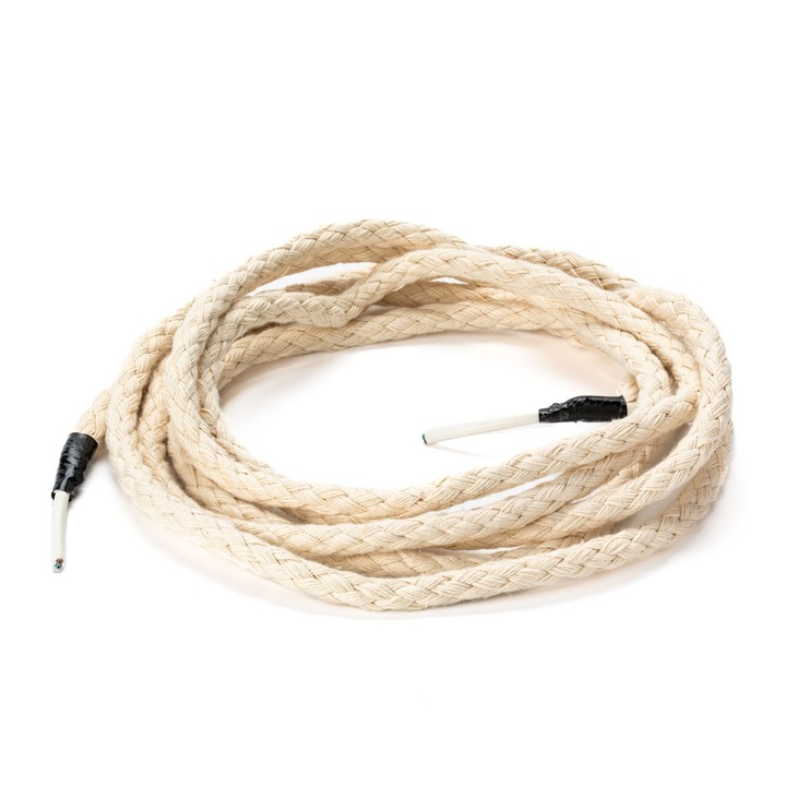 Cablu pentru Suspensie, impletit din canepa, 2x0, 75 mm², 4 m, Subtire, Finisaj bej ORION