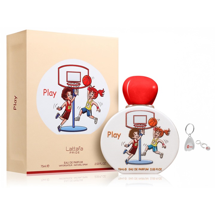 Play Eau de Parfum szett, Lattafa Pride, Gyermek, 75ml "PMD" személyre szabott kulcstartóval