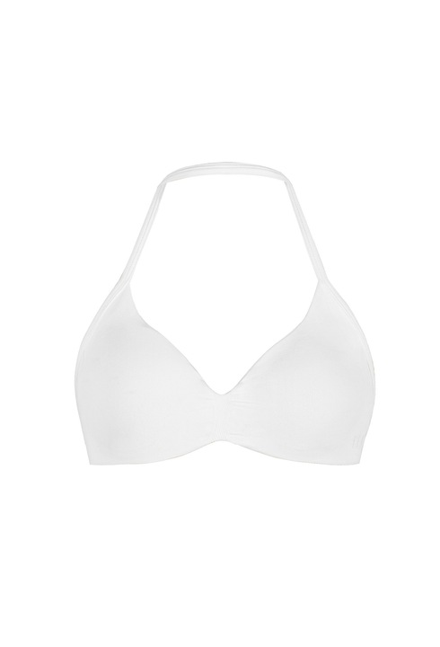 YEAZ, Bustiera sport cu decolteu halter Fly, Alb