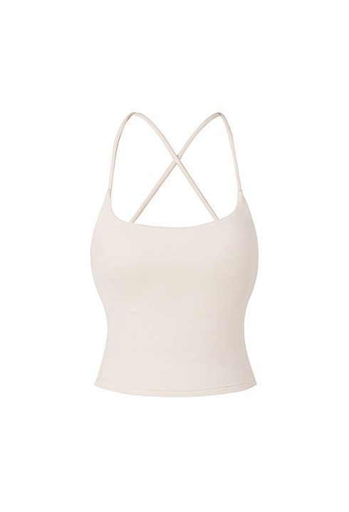 YEAZ, Top cu bretele incrucisate Core, Bej deschis