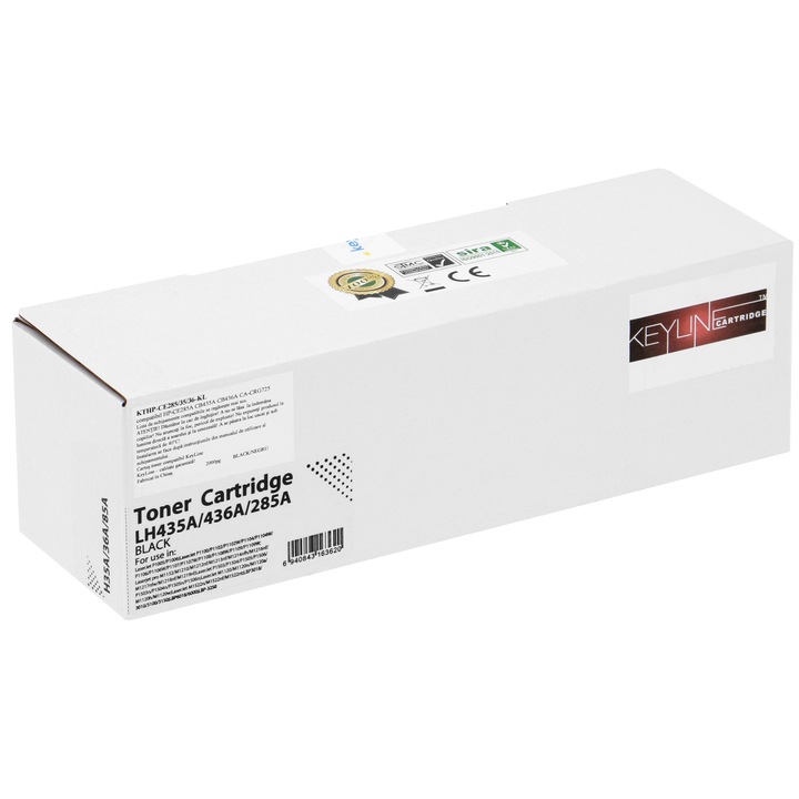 Cartus toner compatibil KeyLine Black HP85A/35A/36A CE285A, CB435A, CB436A 2000pag pt, HP LaserJet P1005/1006/P1102/M1132/M1212/1217