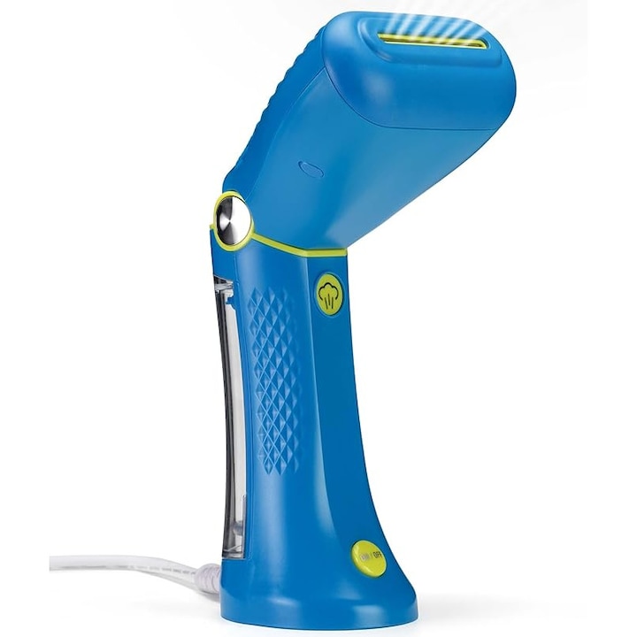 Conair Power Steam Travel – cel mai bine vandut aburizator portabil – compact si pliabil, abur puternic de 20 g/min, include suport pentru haine, ideal pentru calatorii, albastru