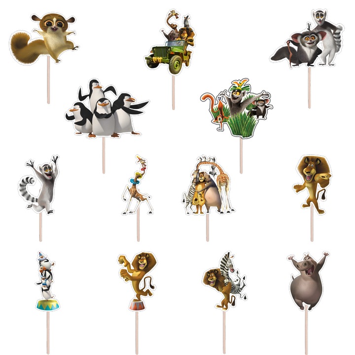 Set figurine tort/briose Madagascar, KZE Prints, Photo Paper Glossy