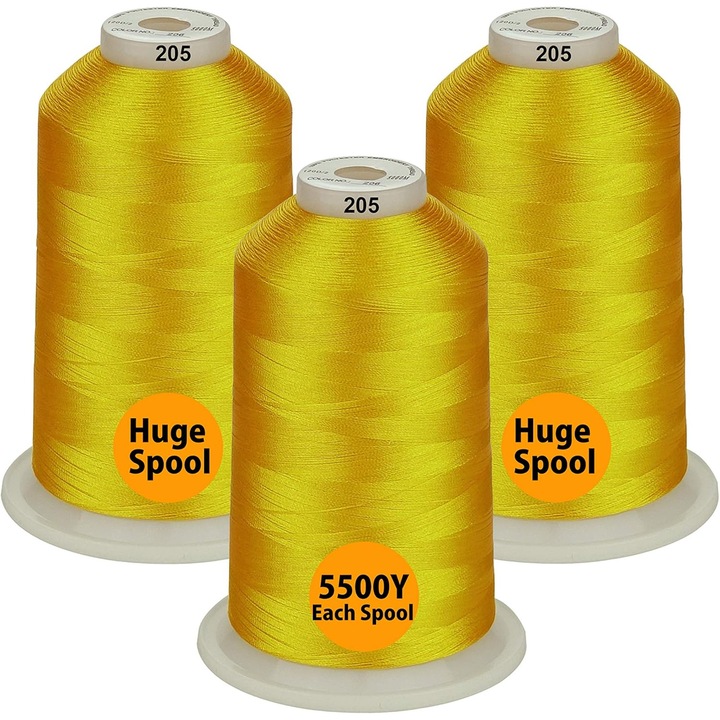 Set Ata De Brodat 3 Bobine, 5000 m, Culoare Galben