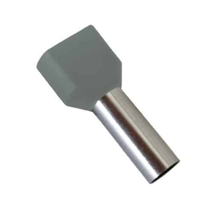 Dupla csatlakozótüskék 2×2, 5 mm-es kábelhez, 100 darab, szürke / EXT01-440-2