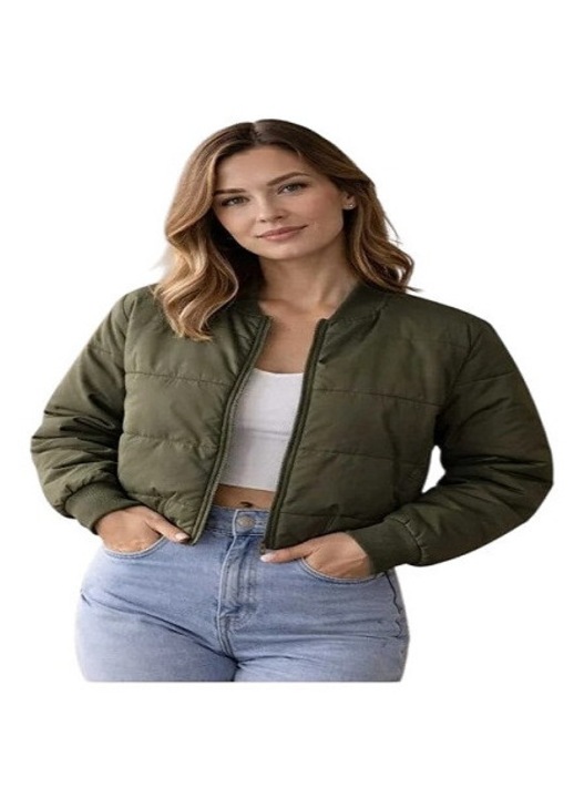Jacheta de dama, ONLY, Puffer Bomber OTW, Klamata, verde-masliniu, marime XL