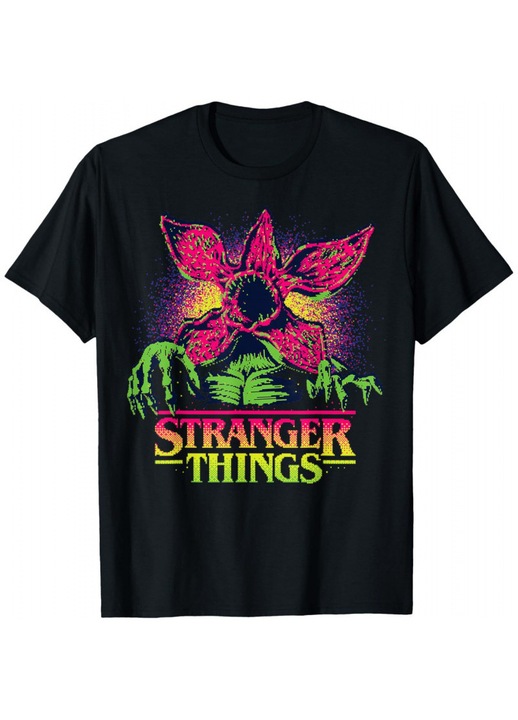 Férfi póló, Stranger Things mintás, többszínű