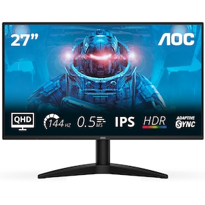 Monitor Gaming AOC Q27B36X, 27", QHD (2560x1440), IPS, 144Hz, 0.5ms MPRT, Adaptive Sync, HDR10, HDMI, DisplayPort, Negru