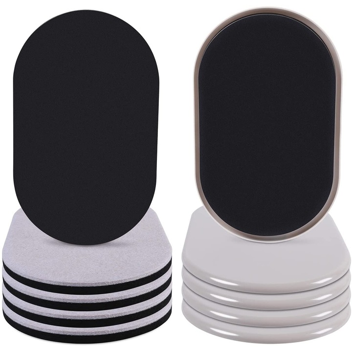 Комплект 8 протектора за мебели, Ezprotekt, плъзгачи и подложки от филц, овални, бежови