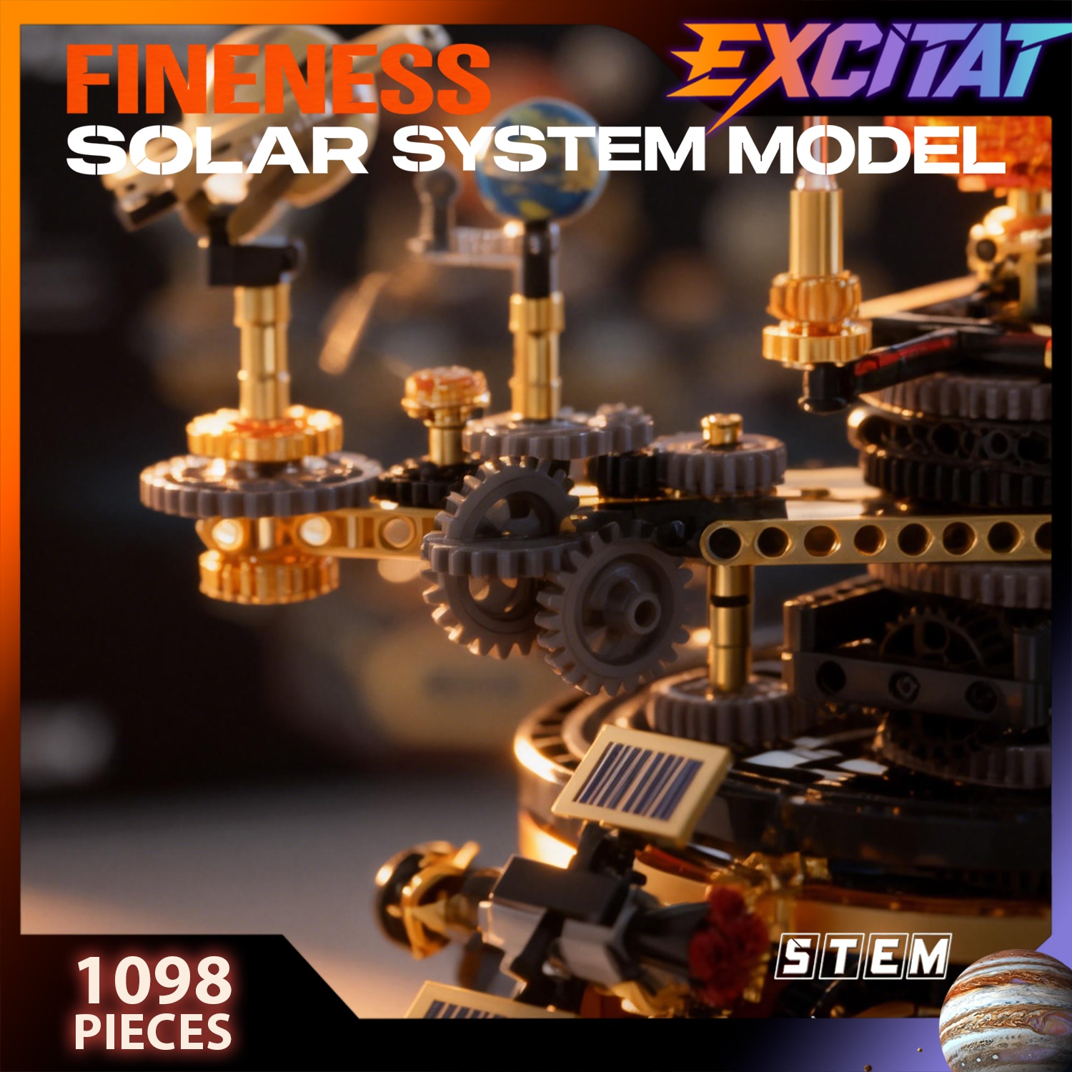 Set de Constructie Sistem Solar Motorizat, Excitat®, 1098 Piese