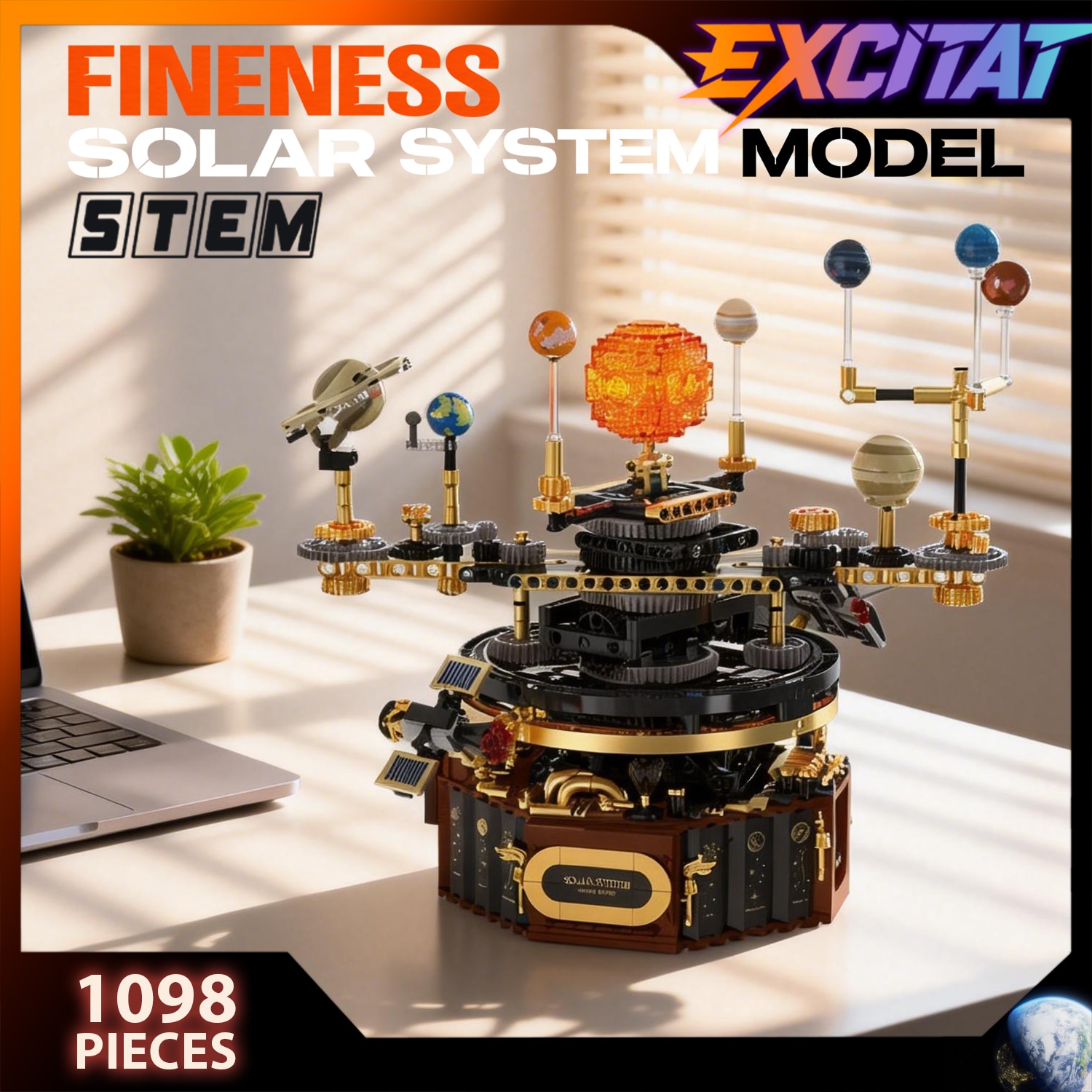 Set de Constructie Sistem Solar Motorizat, Excitat®, 1098 Piese