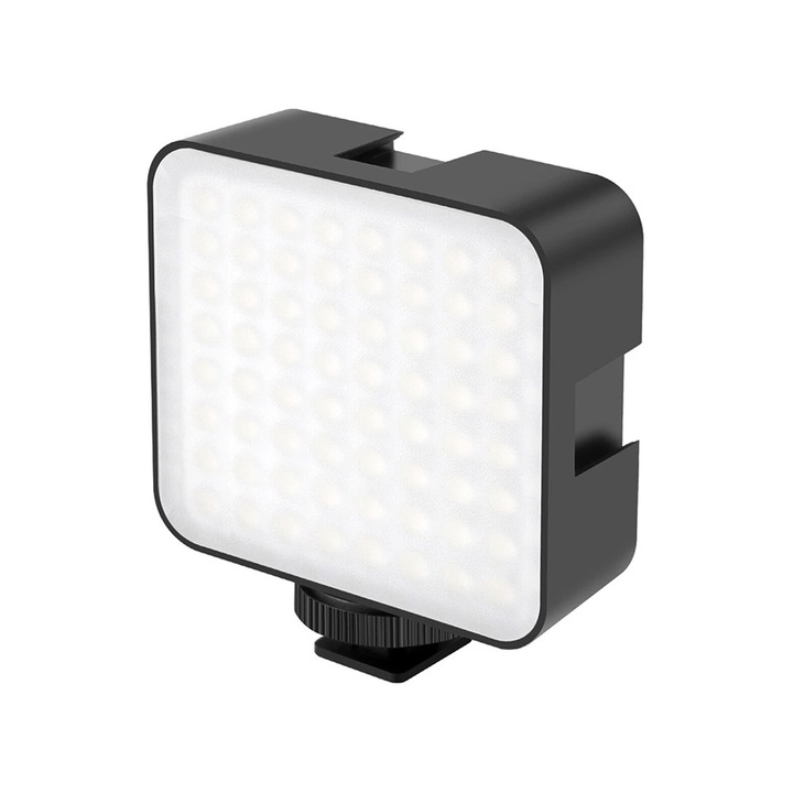 Lampa LED Video PULUZ PU529B 64 LED 5W, Alimentare Baterii si USB-C, Montaj Cold Shoe, Lumina Continua pentru Camere Foto Video