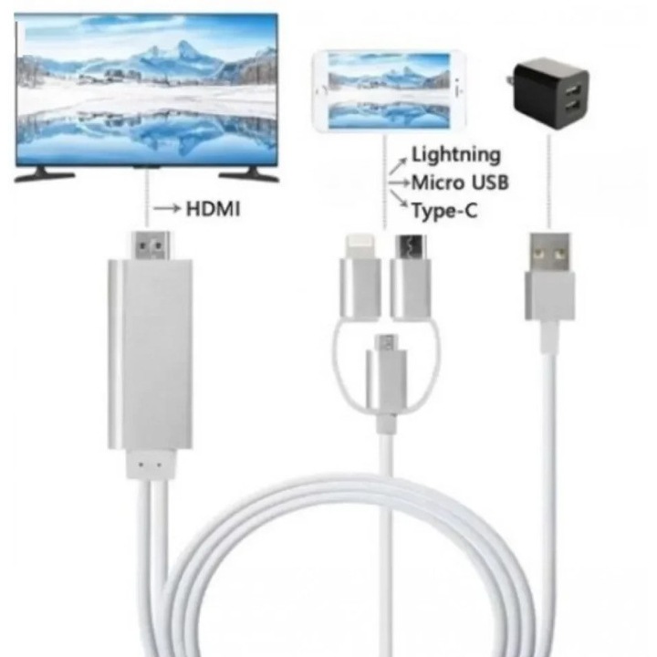 HDMI 4K HDR кабел 2м към USB A Micro USB Lightning Type C Andowl QY A8