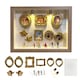 Rama foto 3D Muzeu in Miniatura DIY, Vitrina Expozitionala cu Efect de Umbra, 22*17cm, Expozitie Foto Personalizata - Include 5 Figurine si 6 Rame Aurii, Cadou Decorativ, Artizanat Creativ, bustenilor