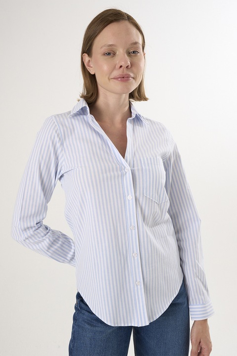 Felix Hardy, Camasa cu dungi si terminatie rotunjita, Alb/Albastru