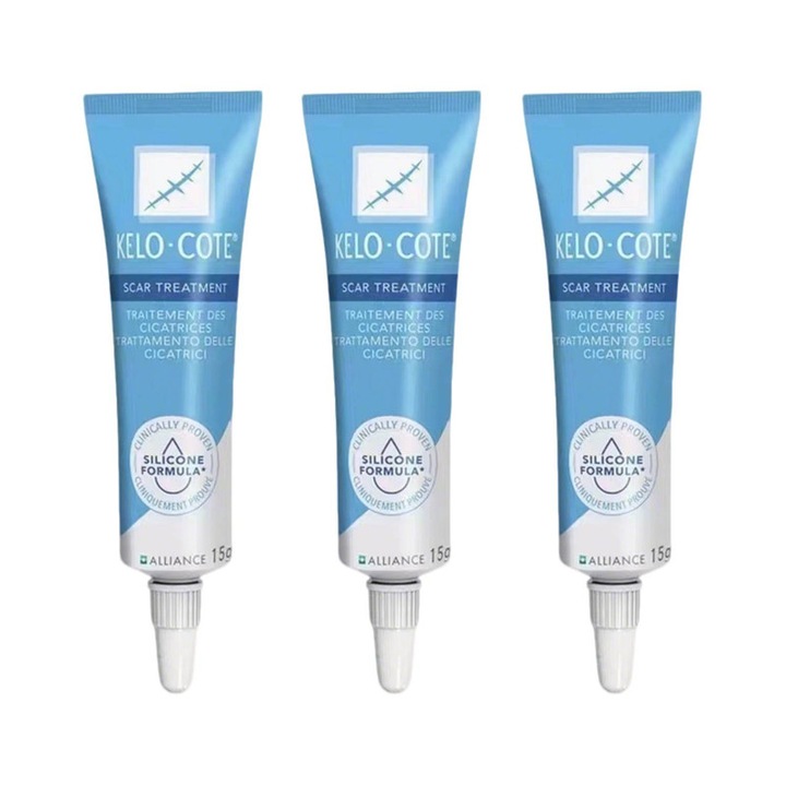 Kelo-Cote sebcsökkentő krém, aranyosodások és égési sérülések enyhítése, 15 g x3