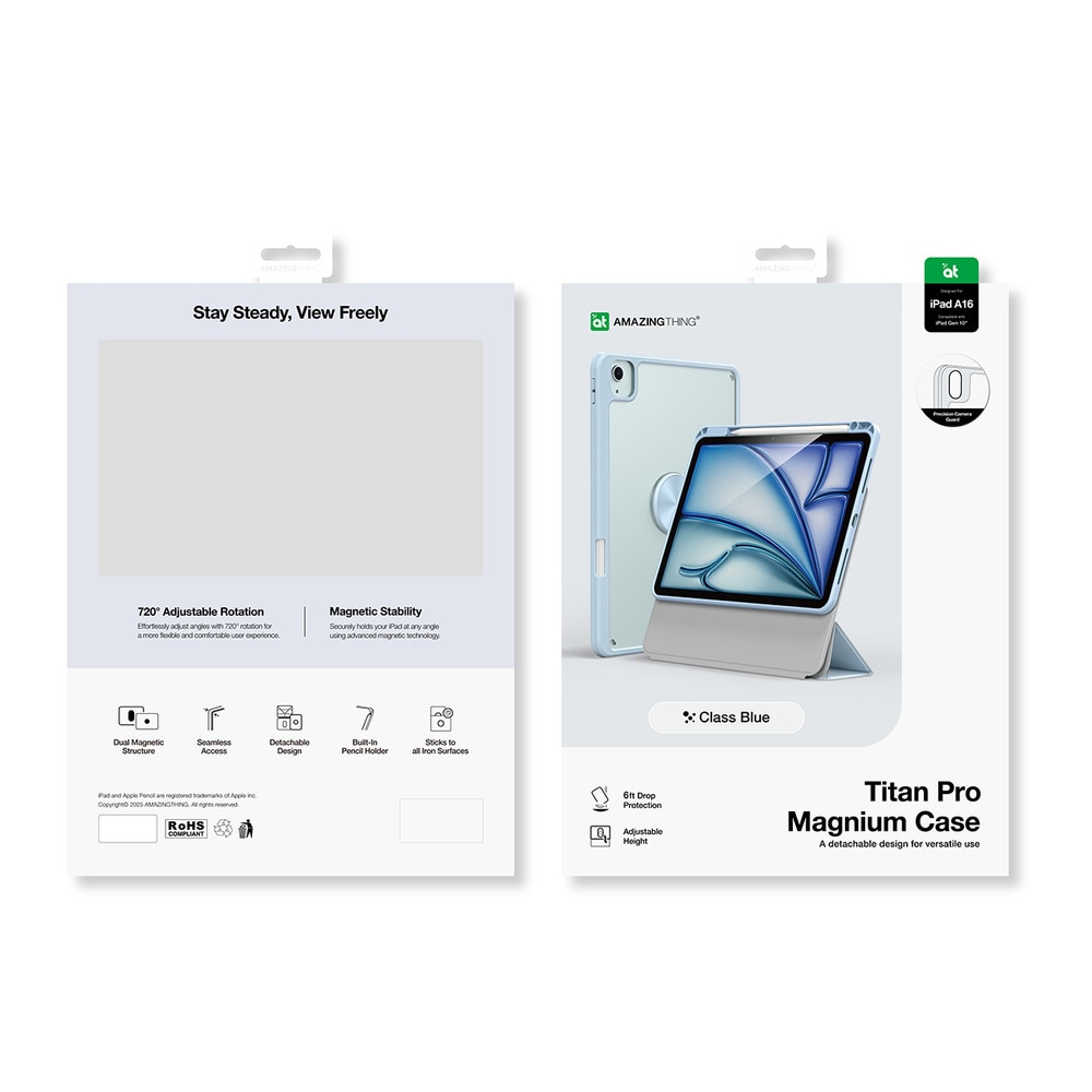 Husa AmazingThing Titan Pro Mag compatibila cu iPad 10.9 inch 2022 / 11 inch 2025, Albastru