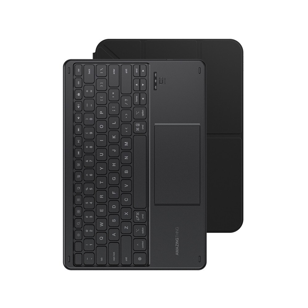 Husa cu tastatura AmazingThing Minimal Case KeyLite Combo compatibila cu iPad 11 inch 2025, Negru
