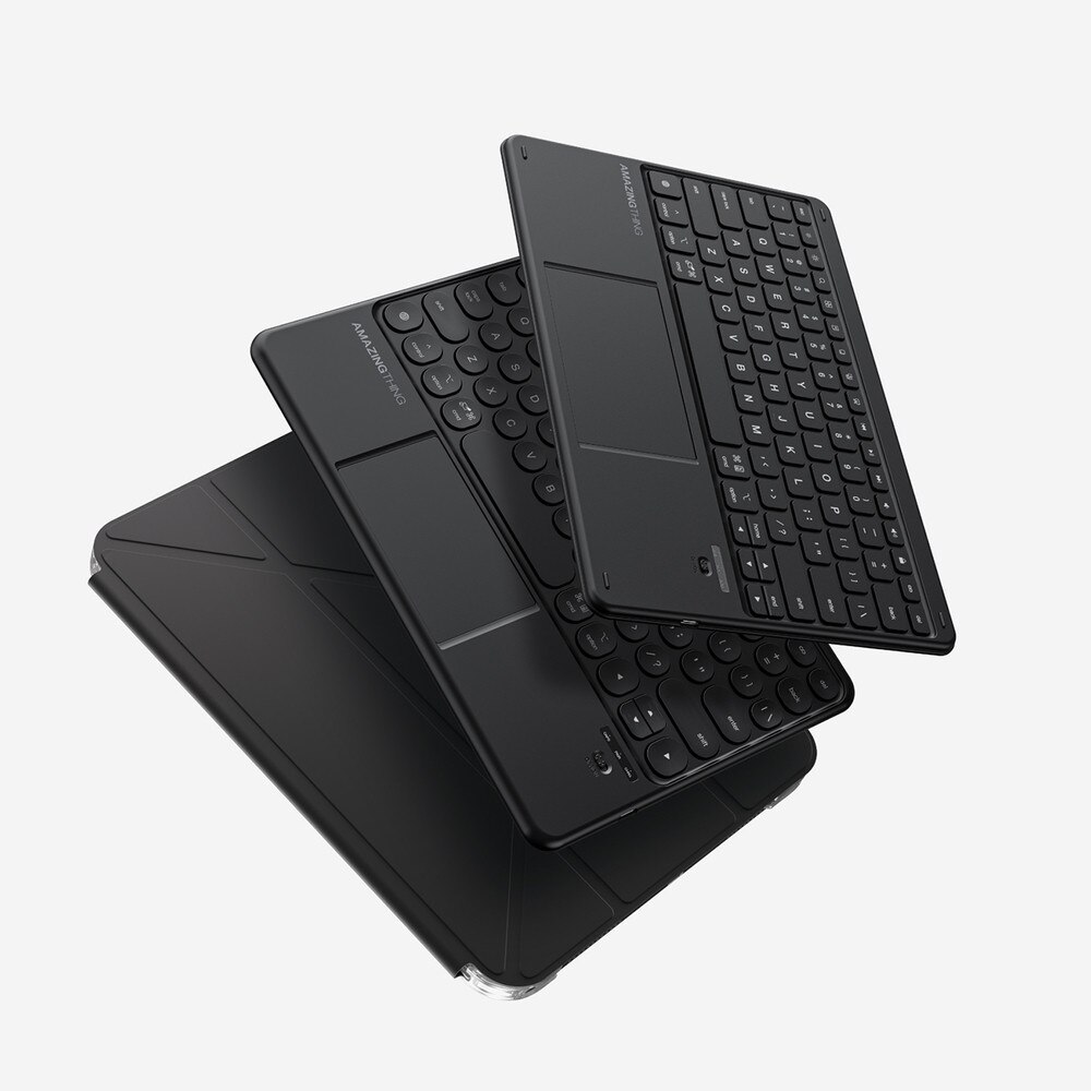 Husa cu tastatura AmazingThing Minimal Case KeyLite Combo compatibila cu iPad 11 inch 2025, Negru
