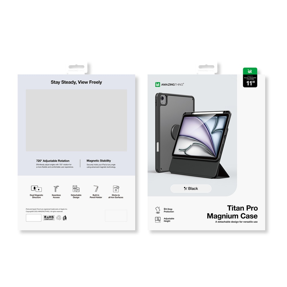 Husa AmazingThing Titan Pro Mag compatibila cu iPad Air 11 inch M3 2025, Negru