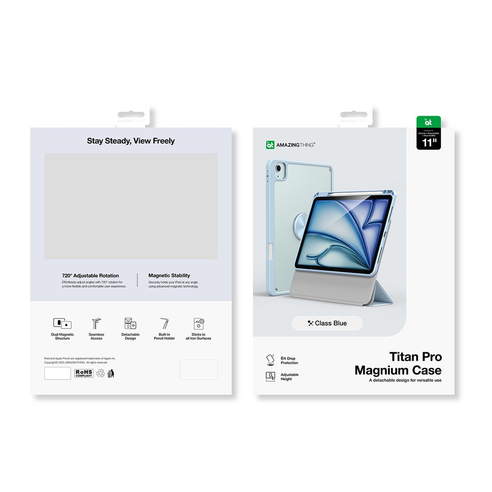 Husa AmazingThing Titan Pro Mag compatibila cu iPad Air 11 inch M3 2025, Albastru