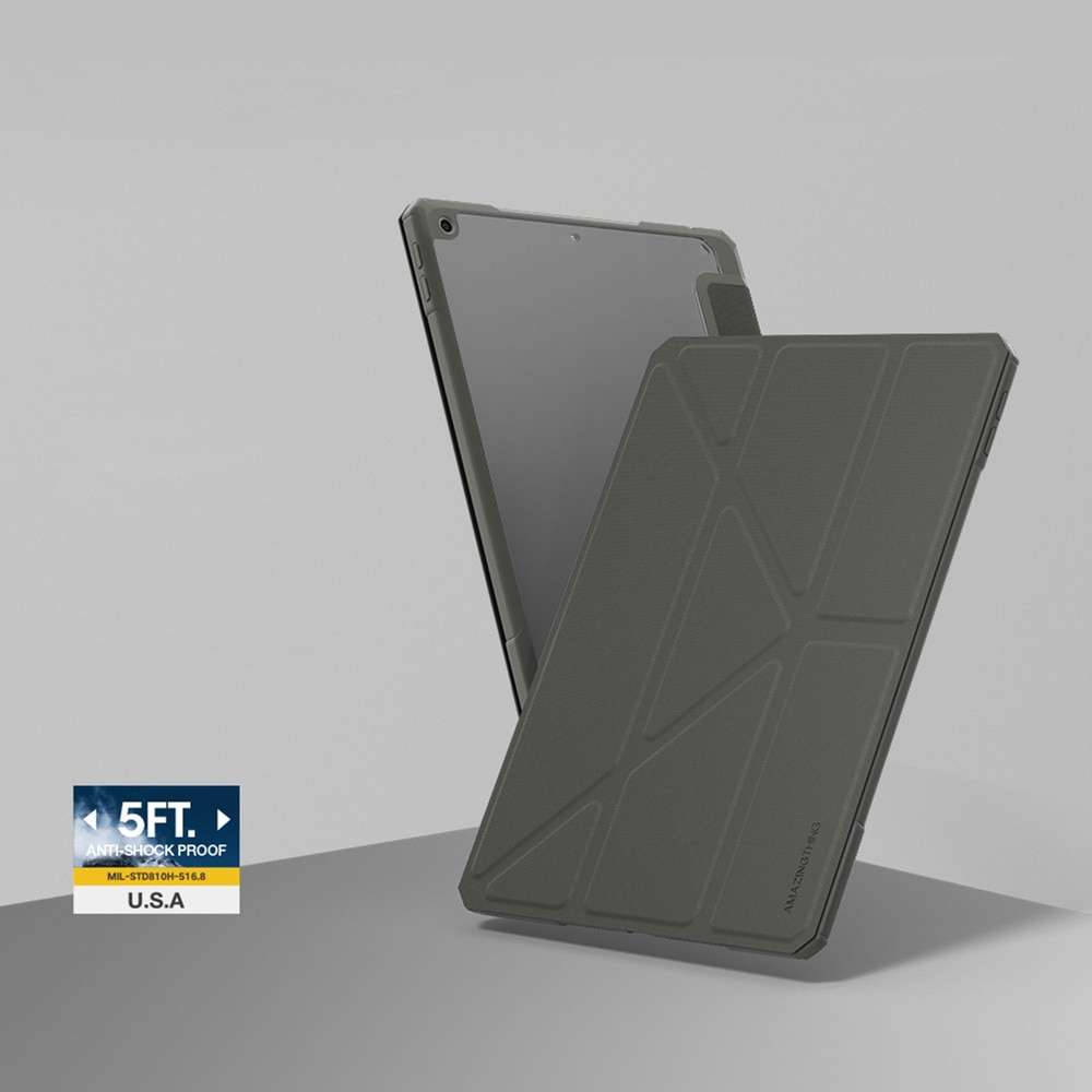 Husa AmazingThing Titan Pro Folio compatibila cu iPad Air 11 inch M3 2025, Gri