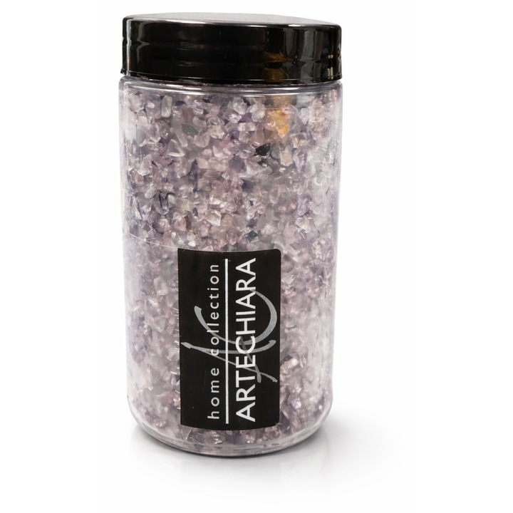 Szín: világoslila, 500g-os készlet, dekoratív tárgyak átlátszó üvegben