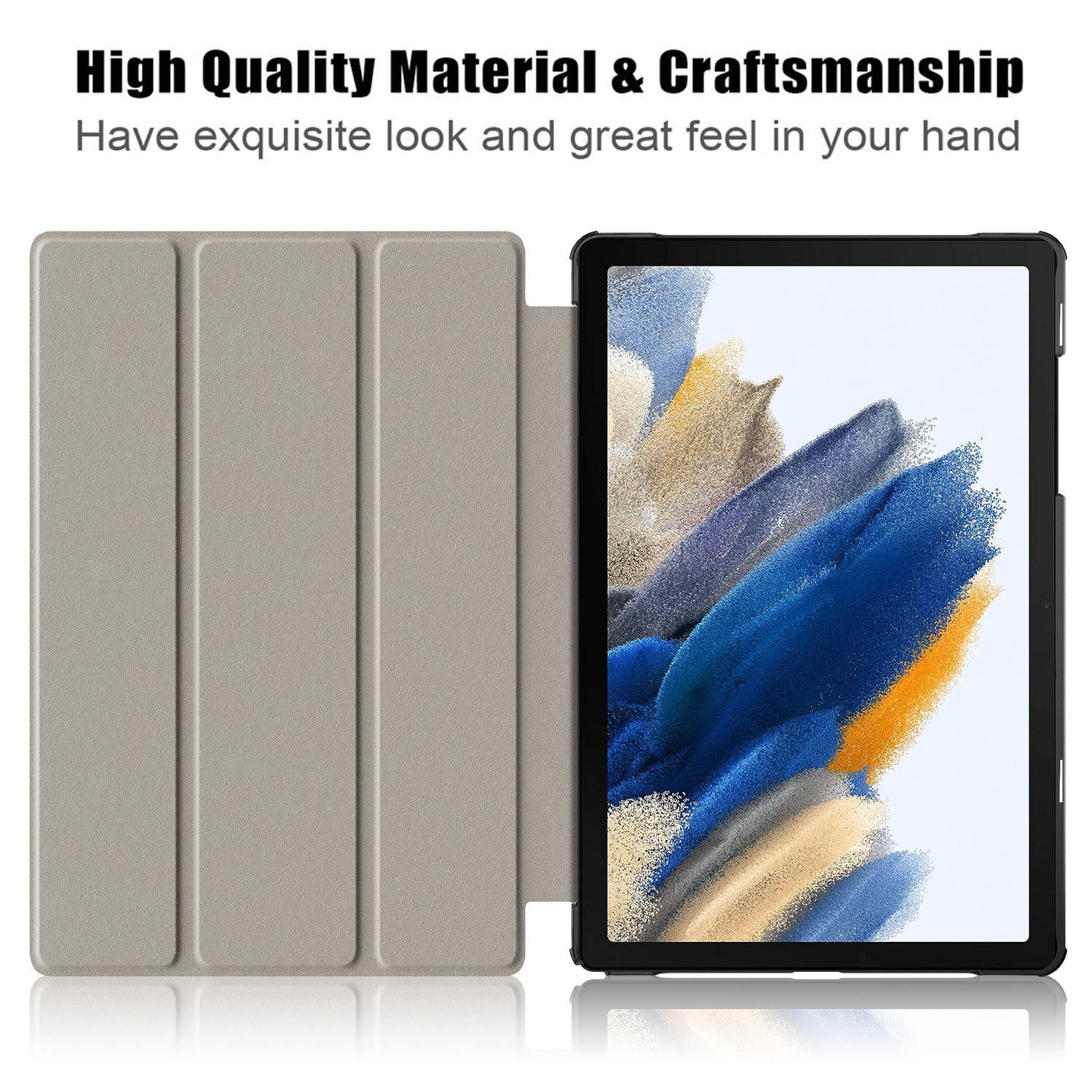 Husa de protectie trifold pentru Samsung Galaxy Tab A11 Plus / A9 Plus 11”, functie Auto Sleep/Wake, usoara, Ochi mari