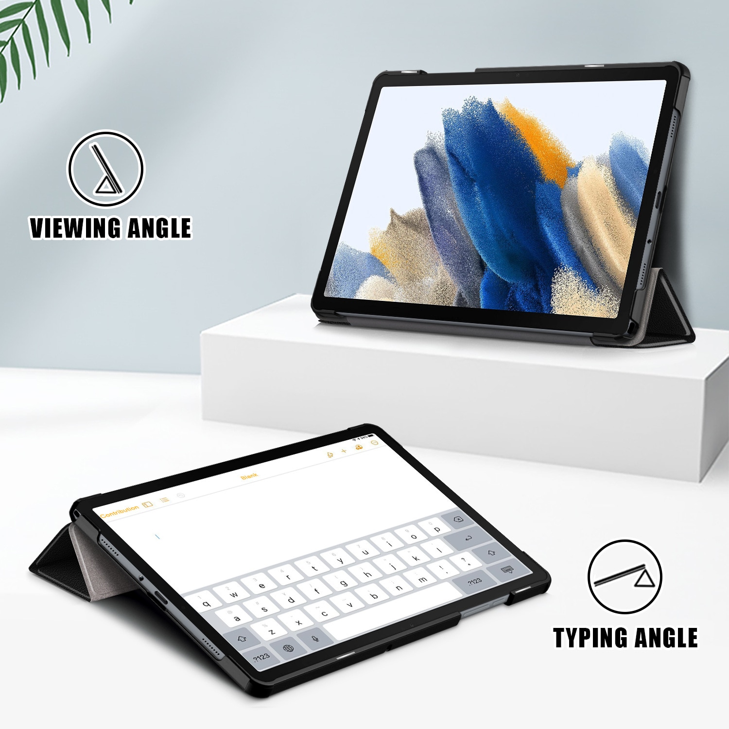 Husa de protectie trifold pentru Samsung Galaxy Tab A11 Plus / A9 Plus 11”, functie Auto Sleep/Wake, usoara, Ochi mari