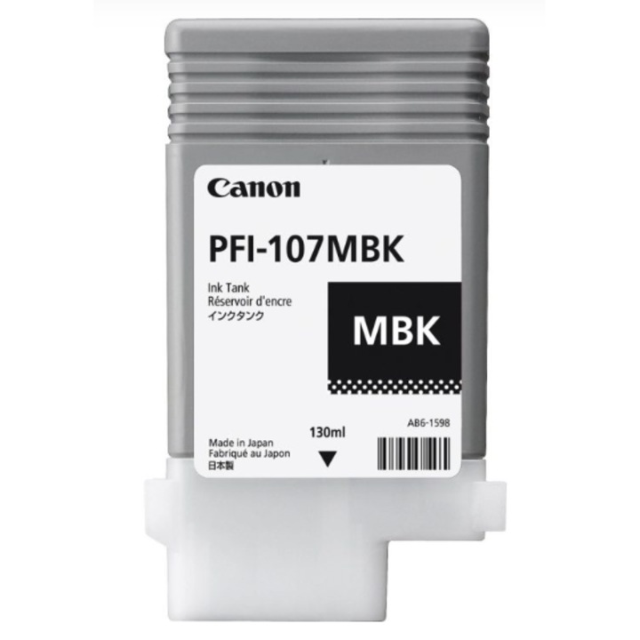Мастилена касета Canon Pigment Ink Tank PFI-107 Matte Black, за iPF780,785, 130 мл