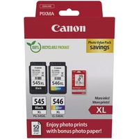 Set cartuse cerneala Canon cap. mare PG-545XL + CL-546XL + hartie foto 10x15 50coli